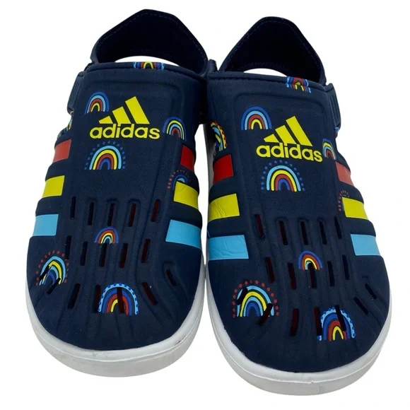 Adidas Water Sandals Kids Size 1 Navy Closed Toe Waterproof Water Shoes - Picture 4 of 10
